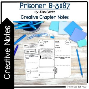 prisoner b-3087, chapter notes, novel study, ela