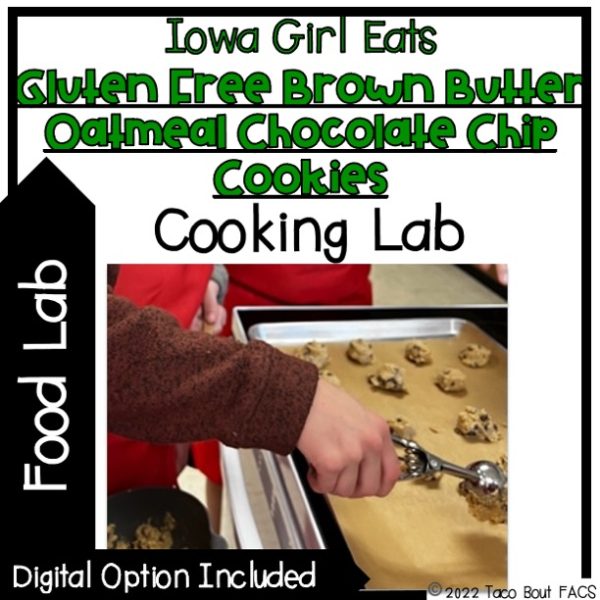 gluten free brown butter oatmeal chocolate chip cookie cooking lab