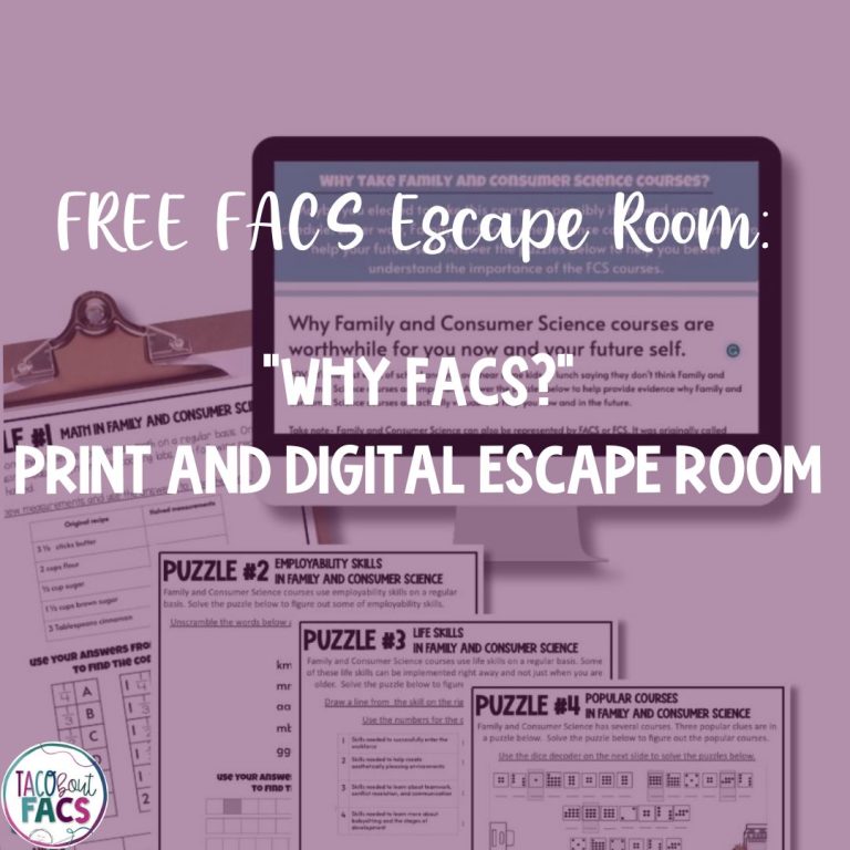 why facs escape room family and consumer science back to school