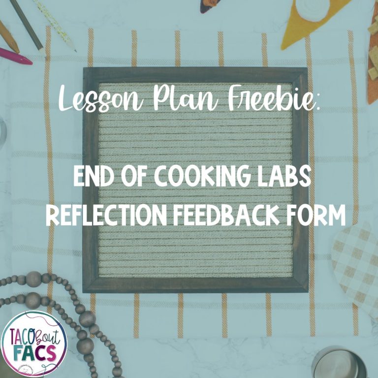 culinary arts feedback reflection