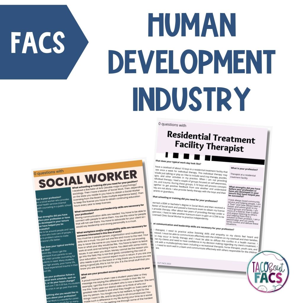 family and consumer science human development career exploration