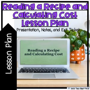 reading a recipe and calculating cost lesson plan