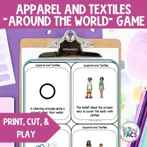 apparel and textiles around the world flash card game