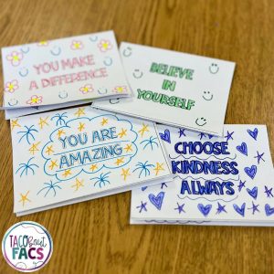 encouraging letters to promote kindness with small, consistent actions