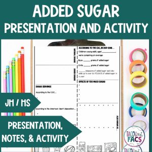 Added sugar presentation and activity for teenagers in family and consumer science