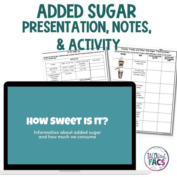 added sugar presentation and activity for nutrition and wellness lesson plans