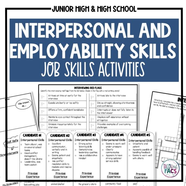 Interpersonal & Employability Skills - 6 Job Readiness & Life Skills Activities